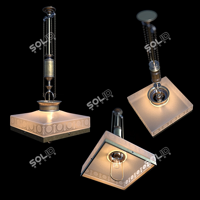 Handcrafted Pendant Lamp - Creative Arts 3D model image 1