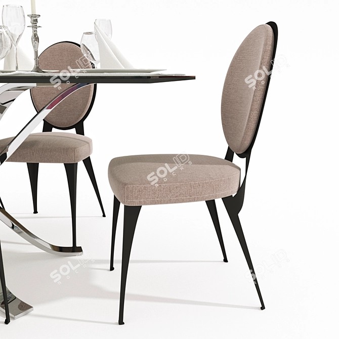 Cantori Atlante Dining Table & Miss Chair Set 3D model image 3