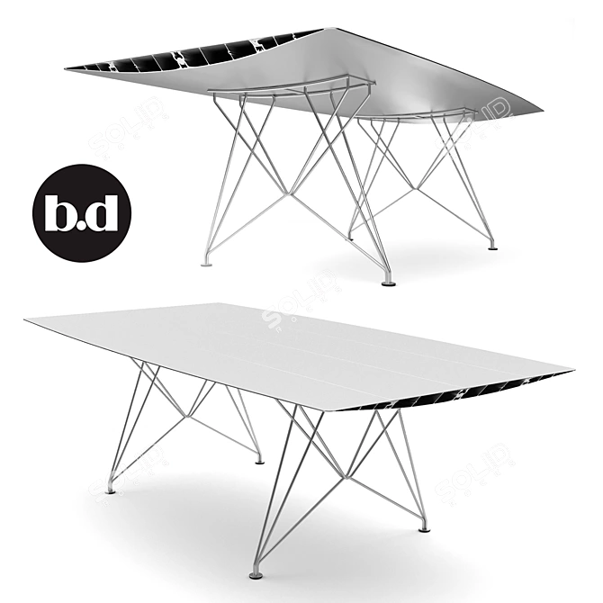 Sleek Barcelona Design Table - Loft Style 3D model image 1