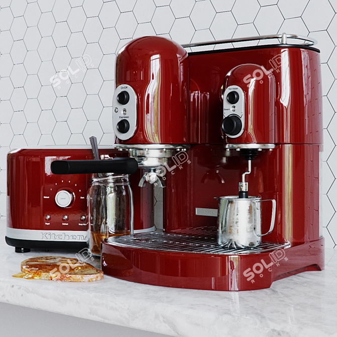 Title: KitchenAid Artisan Red Coffee Maker 3D model image 1