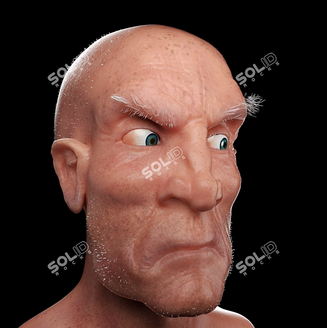 Sculpted Head Décor: Style & Sophistication 3D model image 2