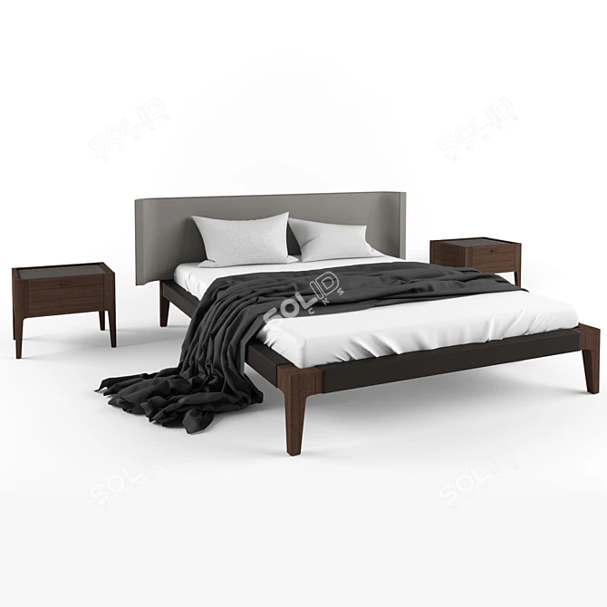 MD House Fair Bed & Ludwig Pedestals 3D model image 1