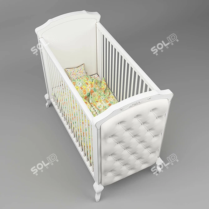 Versatile Children's Bed with Adjustable Height Orthopedic Base 3D model image 3