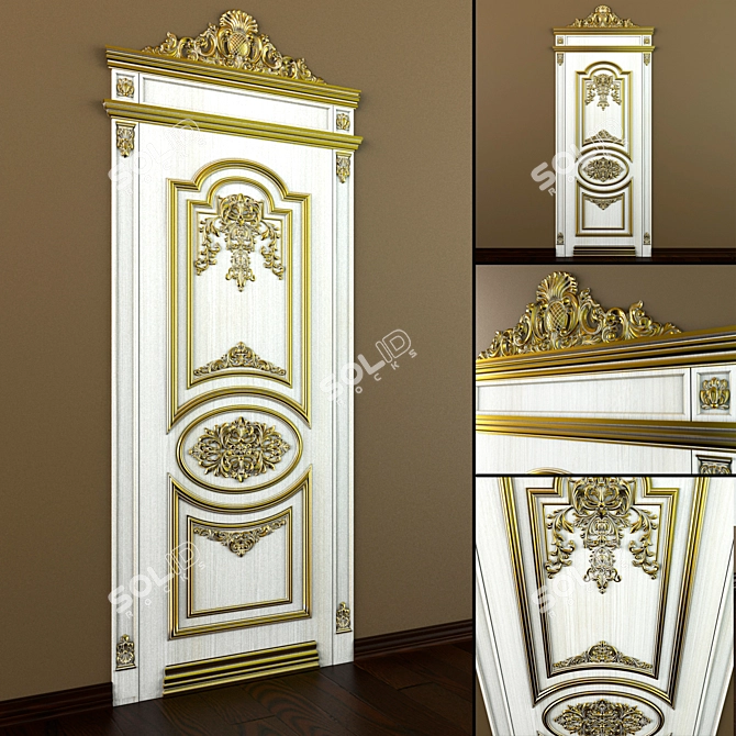 Classic Baroque Door 3D model image 1