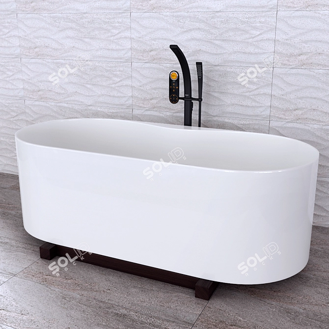 Luxurious Ondus Faucet Set 3D model image 1