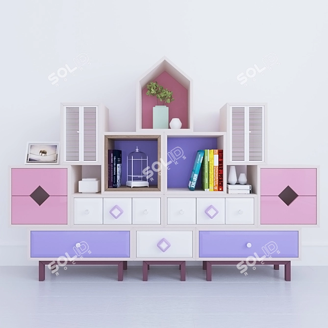 Modular Chest of Drawers: Versatile Storage Solution 3D model image 1