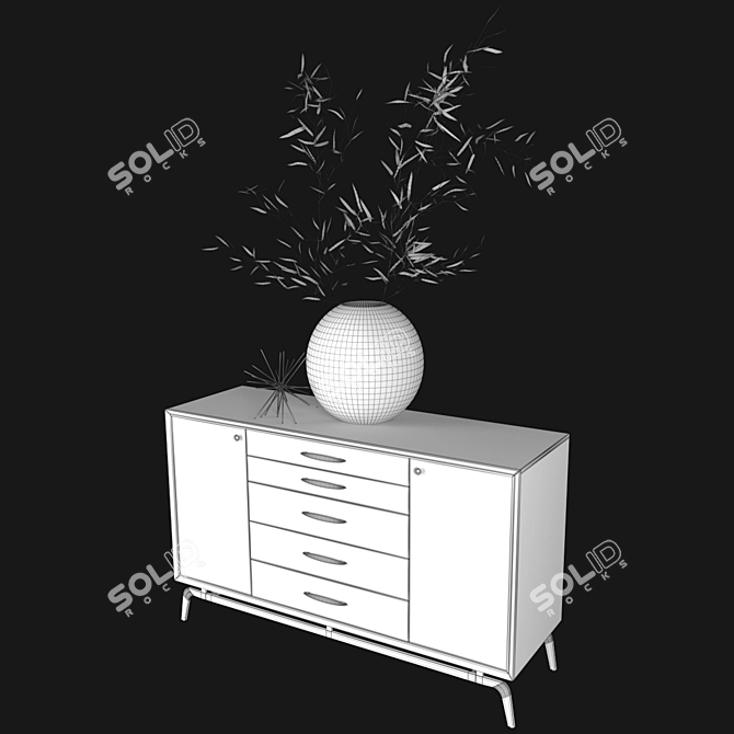 Elegant Lenox Hill Buffet 3D model image 3