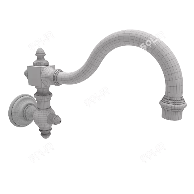 Elegant Wall-Mounted Tub Spout 3D model image 3