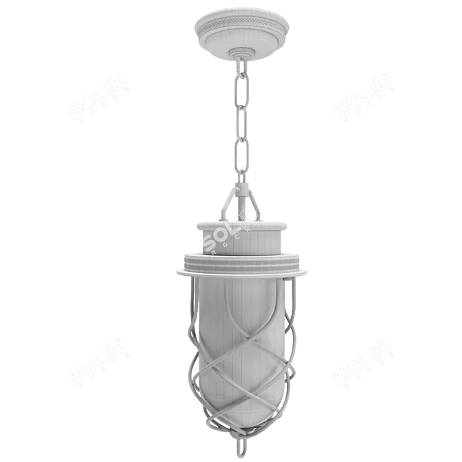 Modern Glass Pendant Ceiling Lamp 3D model image 3