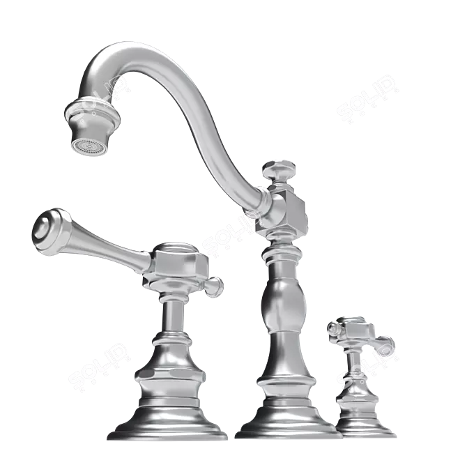 Elegant Julia Deck-Mounted Faucet 3D model image 2