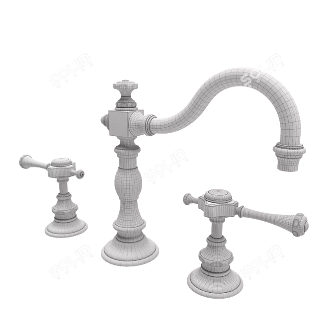 Elegant Julia Deck-Mounted Faucet 3D model image 3