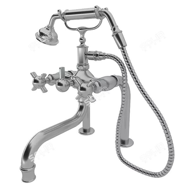 Olympia Shower Set with Cross Handles 3D model image 2