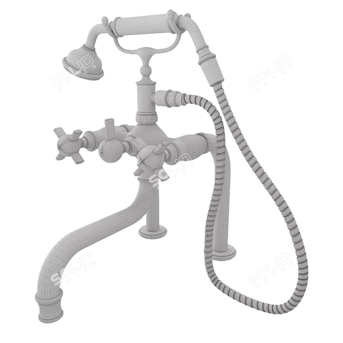 Olympia Shower Set with Cross Handles 3D model image 3