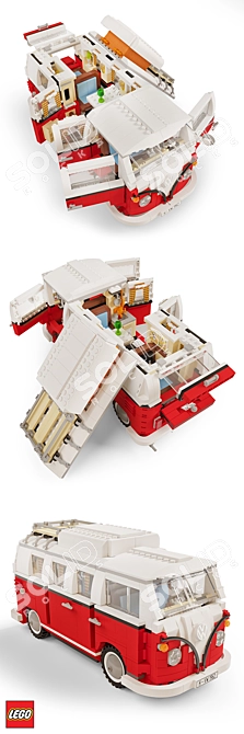 Classic LEGO Volkswagen T1 3D model image 2