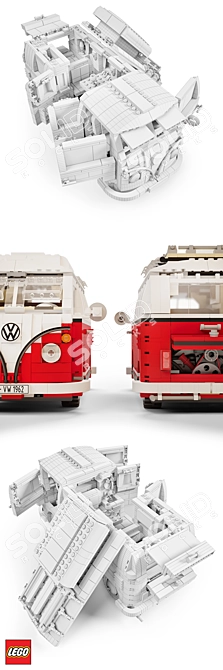 Classic LEGO Volkswagen T1 3D model image 3