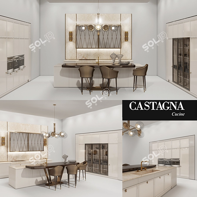 Stylish DECO Series Kitchen 3D model image 1