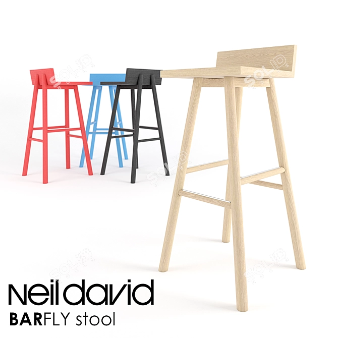  Minimalist Barfly Stool by Neil David 3D model image 1