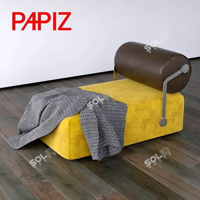 Versatile Folding Couch Papiz: Comfort and Style 3D model image 1