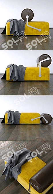 Versatile Folding Couch Papiz: Comfort and Style 3D model image 2