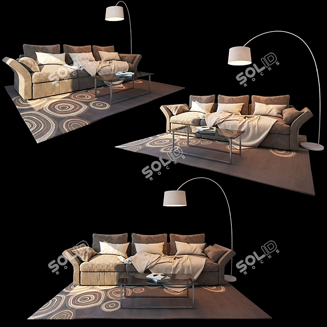 Luxury Lacio Sofa by ZlataMebel 3D model image 1