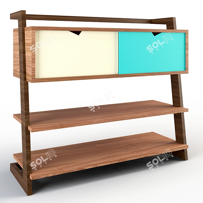 Handcrafted Wooden Sideboard 3D model image 1