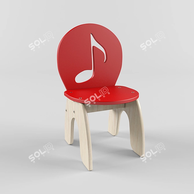 Imperial Kids' Act Hall Stool 3D model image 1