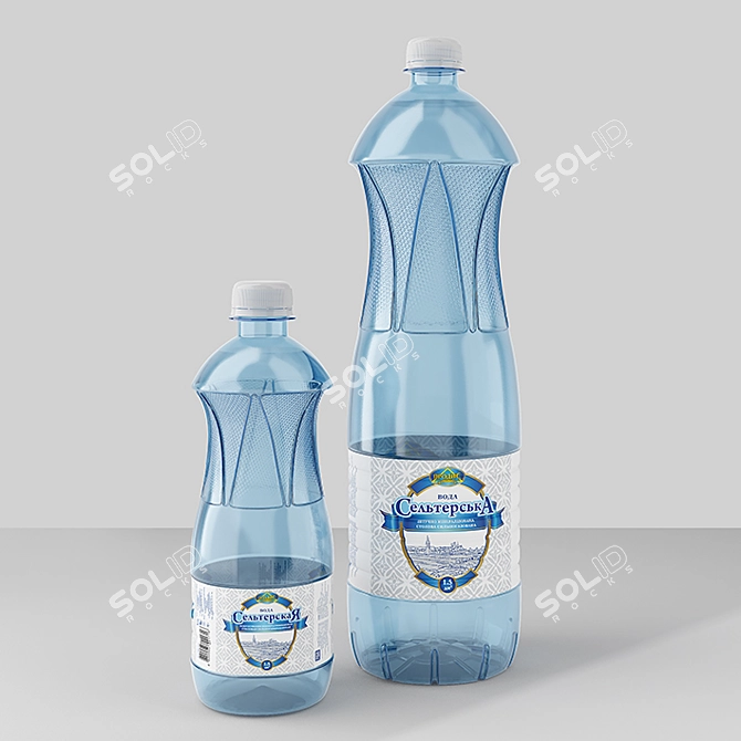 Refreshing Hydration in Plastic Bottles 3D model image 1
