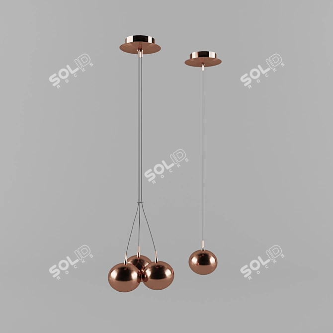 Nowodvorski Lipari Copper Pendant 3D model image 2