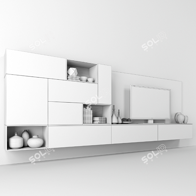 Elegant Scavolini Wall: Transform Your Space 3D model image 3