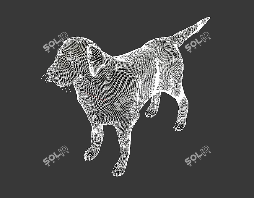 Adorable Labrador Dog Sculpture 3D model image 3