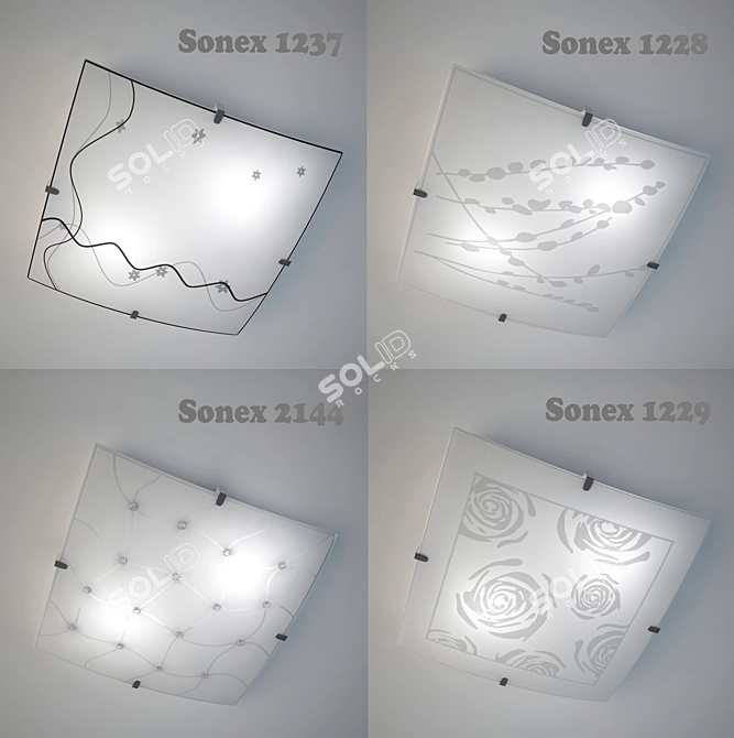Sleek Ceiling Fixtures Collection 3D model image 1