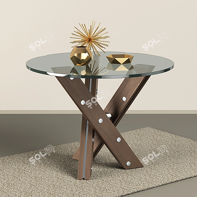 Title: Rivet Tables Set & Decor 3D model image 3