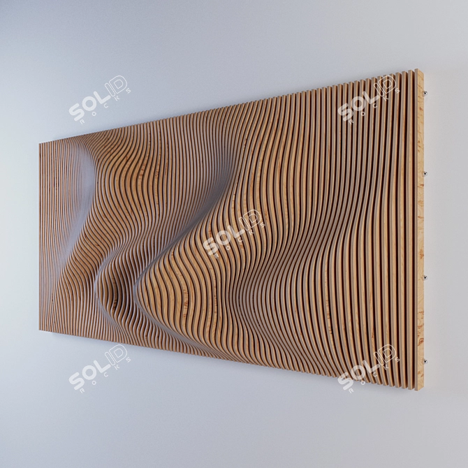 Modern Wood 3D Panno 3D model image 1