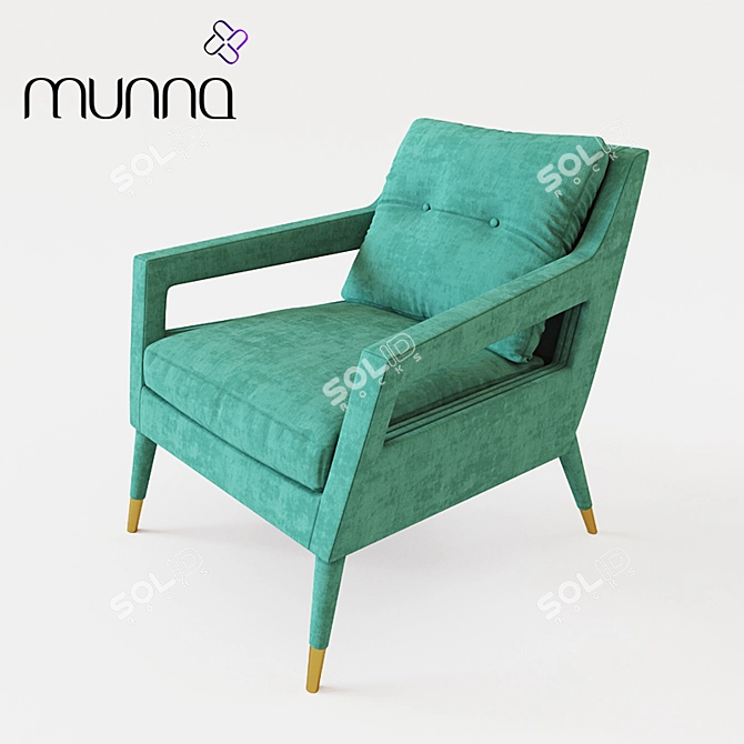Cozy Charm: Munna CHANTAL Armchair 3D model image 1