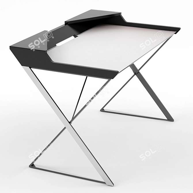 Sleek QWERTY Writing Desk 3D model image 1