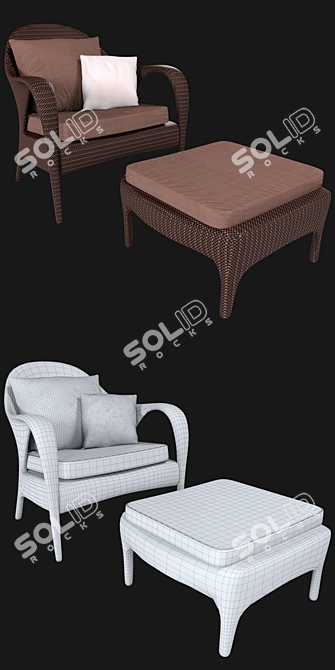 Tango Dedon Lounge Chair: Stylish and Comfortable 3D model image 3