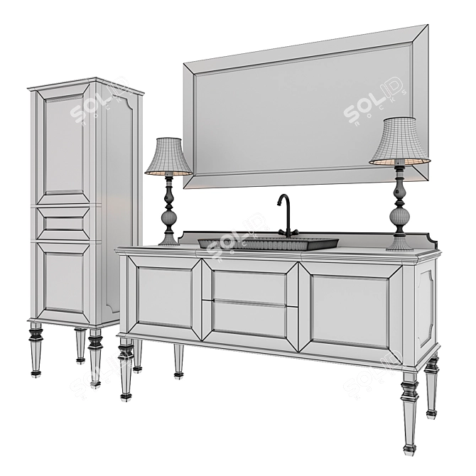 Elegant Atelier 2 Bathroom Storage 3D model image 3