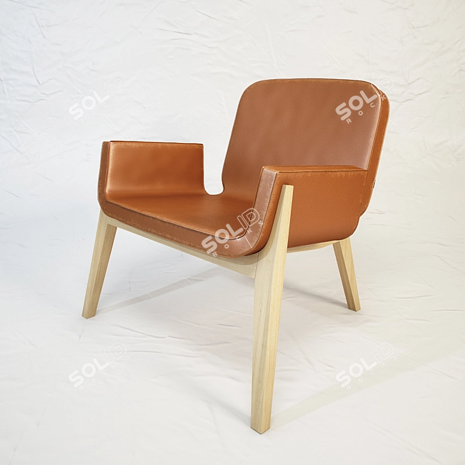 Elegant Embrace: POLTRONA FRAU Jockey Armchair 3D model image 1