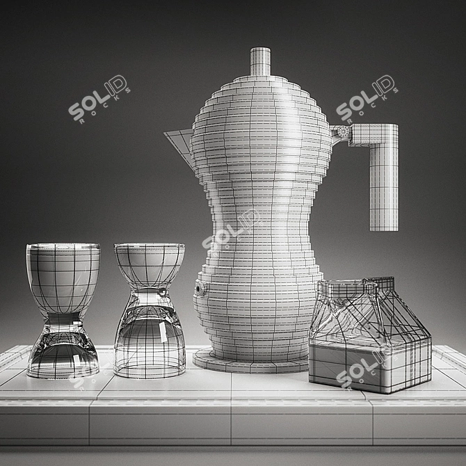 Alessi Pulcina Espresso Set: Stylish Coffee Experience 3D model image 3