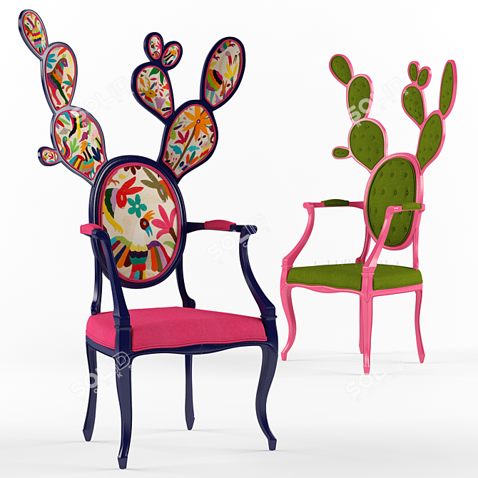 Cactus Chic Chairs 3D model image 1