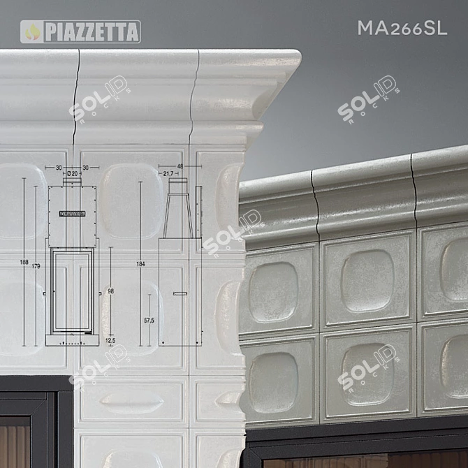 Piazzetta MA266SL Tiled Stove 3D model image 2