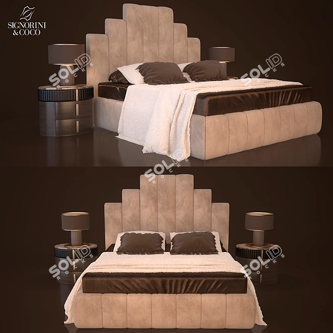 Elegant Italian Bed Set+: Daytona Lord 3D model image 1