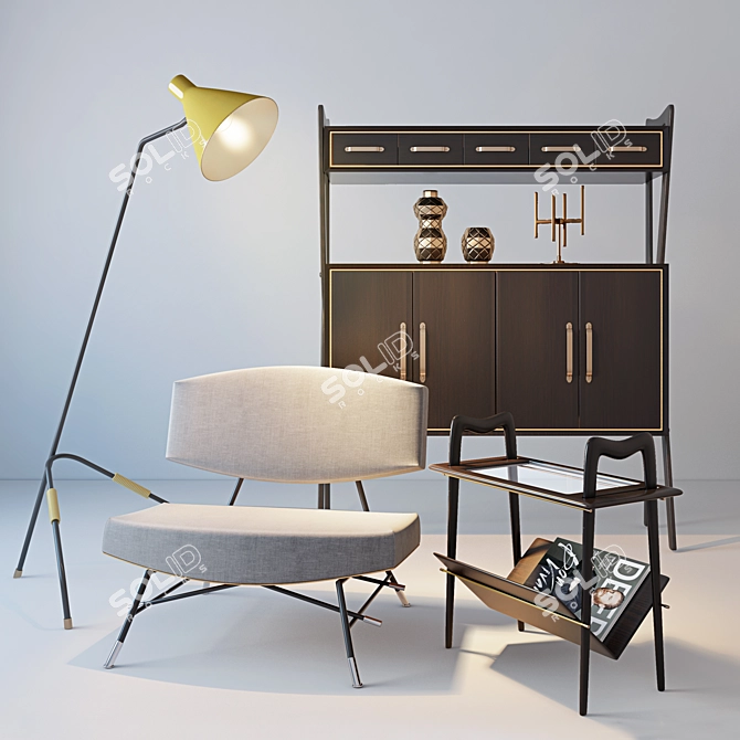 Sophisticated Ico Parisi Set 3D model image 1