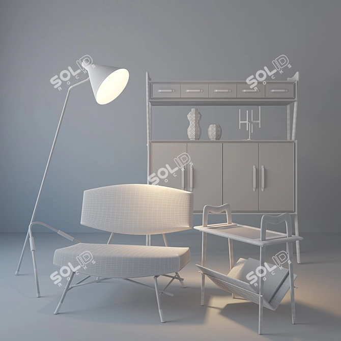 Sophisticated Ico Parisi Set 3D model image 2