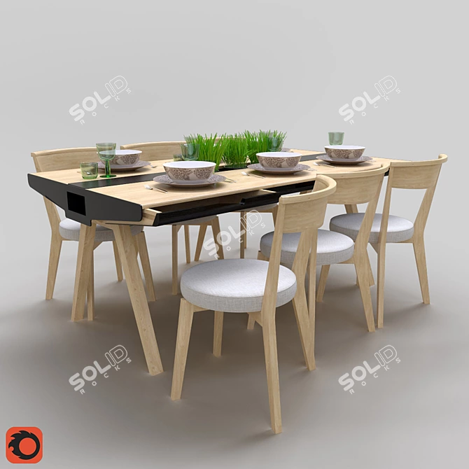 VOX Nature Table & Chair 3D model image 1