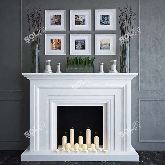 Classic Style Decorative Fireplace 3D model image 1