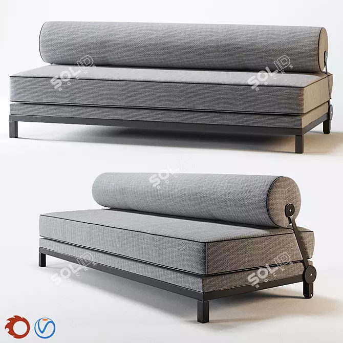 Comfort Dream: Soft Line Sleep Sofa 3D model image 1