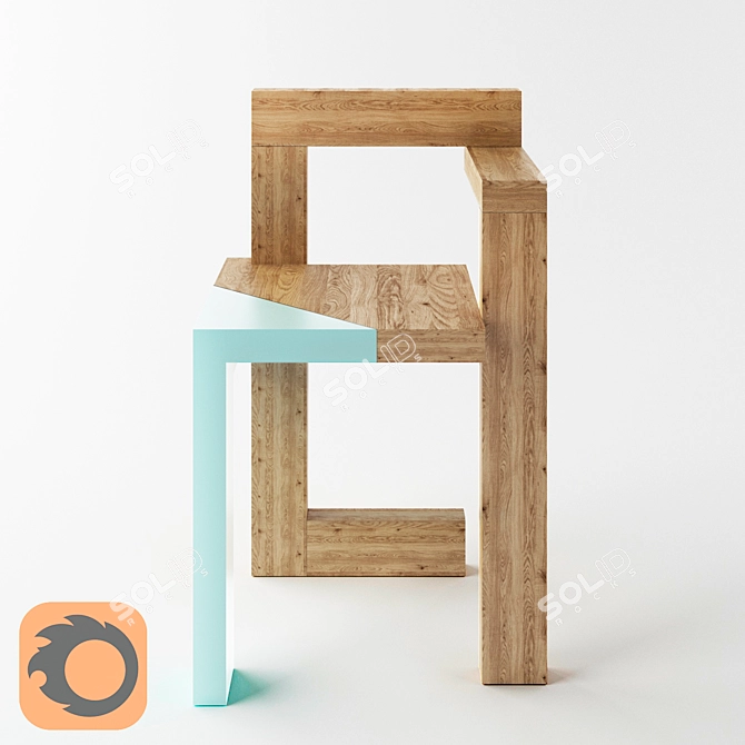 Elegant Wood Chair by Individual 3D model image 3