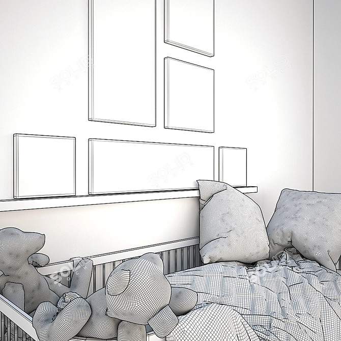 Adorable Girl's Bed 3D model image 3