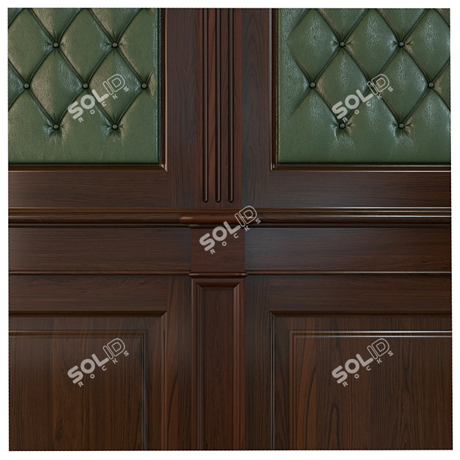 Rustic Wooden Panel Set 3D model image 2